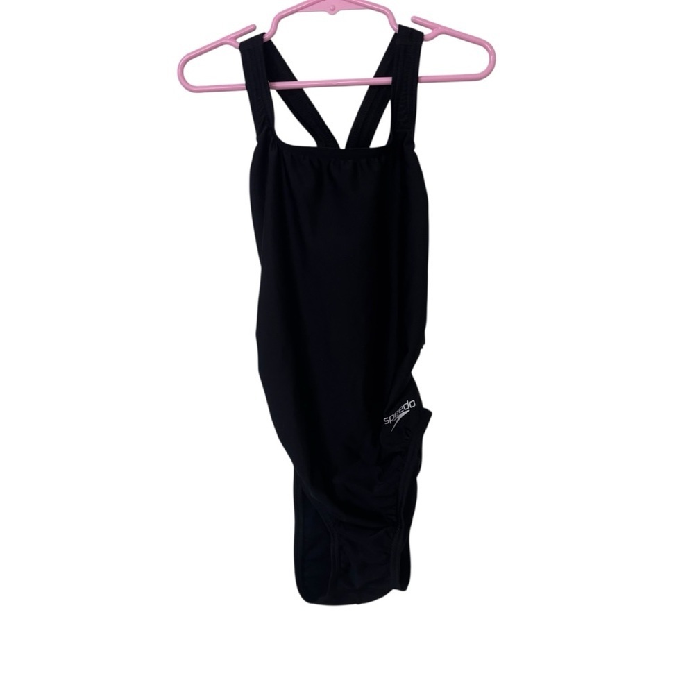 *New* Speedo kids Jet Black ONE PIECE swimsuit size 28 ProLT